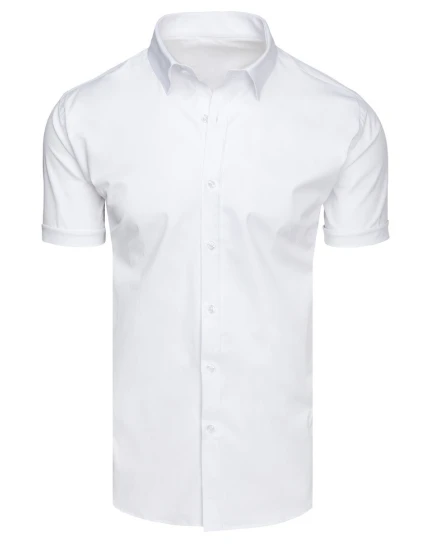 Pánská bílá košile s krátkým rukávem FashionStreet KX1045