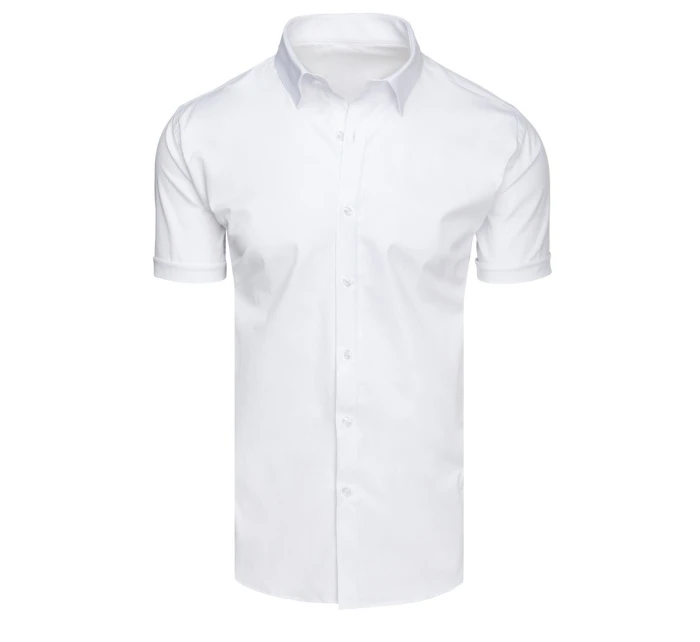 Pánská bílá košile s krátkým rukávem FashionStreet KX1045