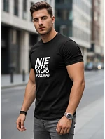 Pánské bavlněné tričko s humorným nápisem černé FashionStreet NX0113R Pánské bavlněné tričko s humorným nápisem černé FashionStreet NX0113R