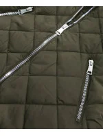 Prošívaná dámská zimní bunda v khaki barvě (lf808) Prošívaná dámská zimní bunda v khaki barvě (lf808)