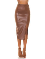 Sexy Highwaist Midi faux leather skirt
