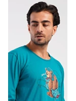 Pánské pyžamo dlouhé Méďa Ospalec