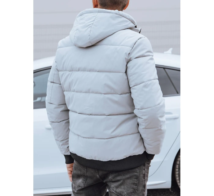 Pánská prošívaná zimní bunda s kapucí šedá FashionStreet TX4830 Pánská prošívaná zimní bunda s kapucí šedá FashionStreet TX4830