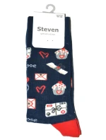 Vzorované pánské ponožky Steven art.136 Srdíčka