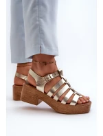 Zazoo 40410 Dámské kožené sandály Zlaté