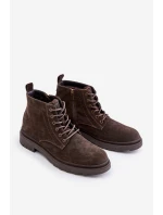 Semišové Zateplené Kotníkové Boty Na Zip Big Star model 21676197 Hnědé - Big Star Shoes Semišové Zateplené Kotníkové Boty Na Zip Big Star model 21676197 Hnědé - Big Star Shoes