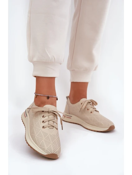 Dámské Kožené Lehká Polobotky model 21691712 Béžové - Artiker