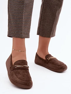 Barefoot Mokasyny se Zlatým Detalem Hnědé Paresa