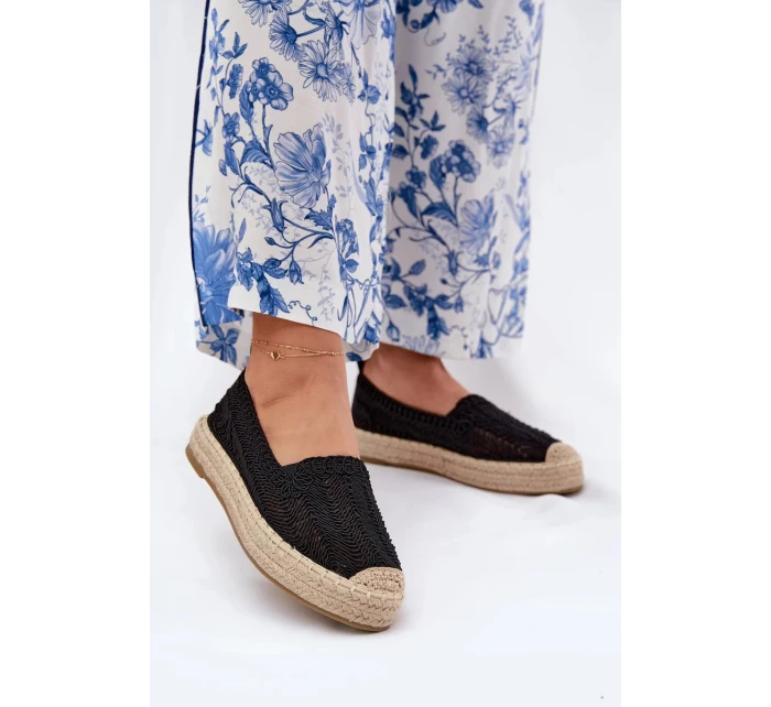 Dámské espadrilly na platformě Vinceza – černé Dámské espadrilly na platformě Vinceza – černé