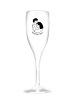 Personalizovaná nerozbitná prosecco sklenice - pár v objetí