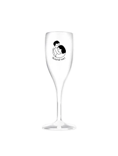 Personalizovaná nerozbitná prosecco sklenice - pár v objetí