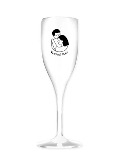 Personalizovaná nerozbitná prosecco sklenice - pár v objetí 