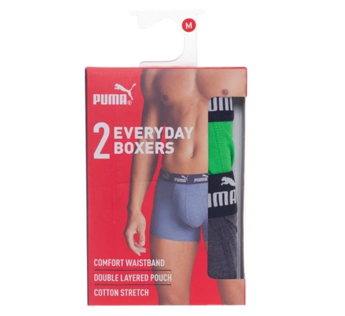 Pánské boxerky Puma 2-Pack zelená šedá pohodlná bavlna Pánské boxerky Puma 2-Pack zelená šedá pohodlná bavlna