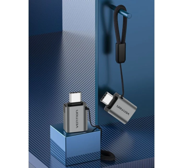 Vention USB-C na USB-A USB 3.0 OTG adaptér šedý z hliníkové slitiny