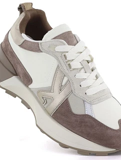 Dámské kožené sportovní polobotky béžové Kobbo 66954