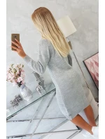 Svetr Pruhované šaty šedé