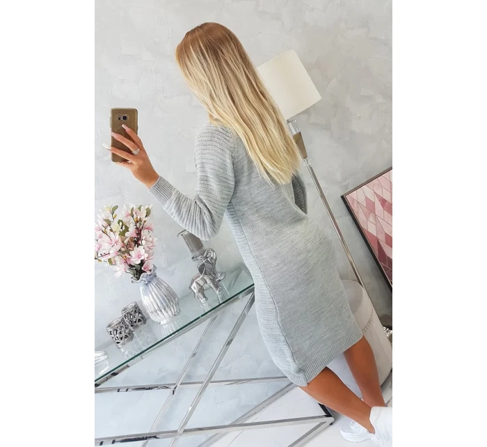 Svetr Pruhované šaty šedé