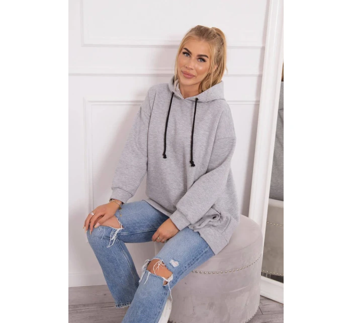 Zateplená mikina se zapínáním na druky šedá