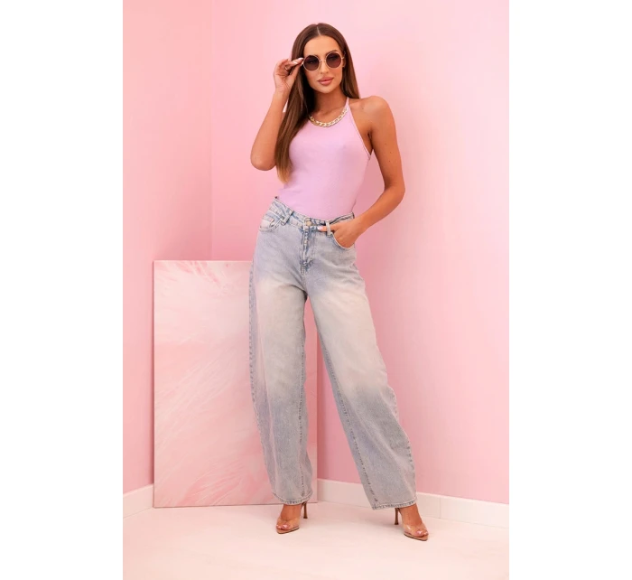 Top dámský bavlněný na ramínkách s ozdobným řetízkem fialový světlý Top dámský bavlněný na ramínkách s ozdobným řetízkem fialový světlý