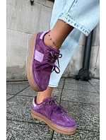 Dámské kožené semišové tenisky s izolací Big Star model 22386473 fialové - Big Star Shoes Dámské kožené semišové tenisky s izolací Big Star model 22386473 fialové - Big Star Shoes