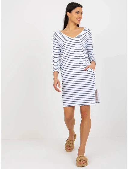 Dámské šaty TW SK BL 1010 šaty.74 bílá a tmavě modrá - FPrice