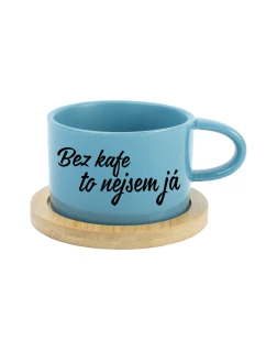 BEZ KAFE TO NEJSEM JÁ - modrý hrníček makronka 200 ml