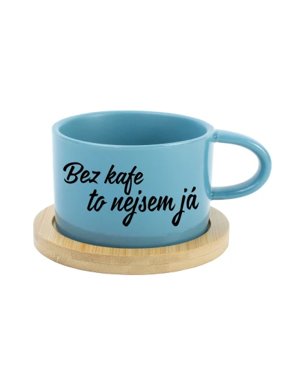 BEZ KAFE TO NEJSEM JÁ - modrý hrníček makronka 200 ml