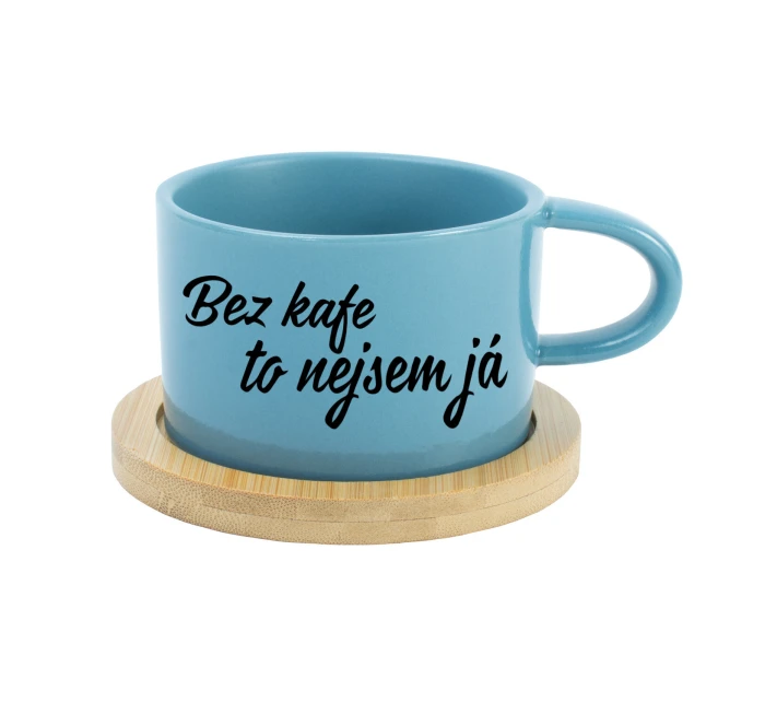 BEZ KAFE TO NEJSEM JÁ - modrý hrníček makronka 200 ml