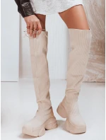 FashionStreet béžové dámské ponožkové boty ZY1322 FashionStreet béžové dámské ponožkové boty ZY1322