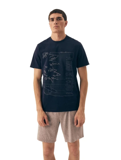 Pánské pyžamo 42598 Surf blue - HENDERSON Pánské pyžamo 42598 Surf blue - HENDERSON