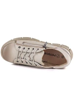 Dámské kožené boty na platformě béžové Cambell 26-19305 Dámské kožené boty na platformě béžové Cambell 26-19305