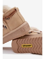 Dětské a mládežnické sněhule s kožešinou D Franklin DFSH370011 Béžové