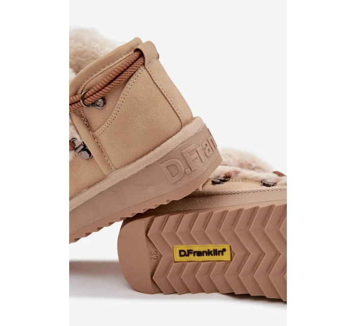 Dětské a mládežnické sněhule s kožešinou D Franklin DFSH370011 Béžové