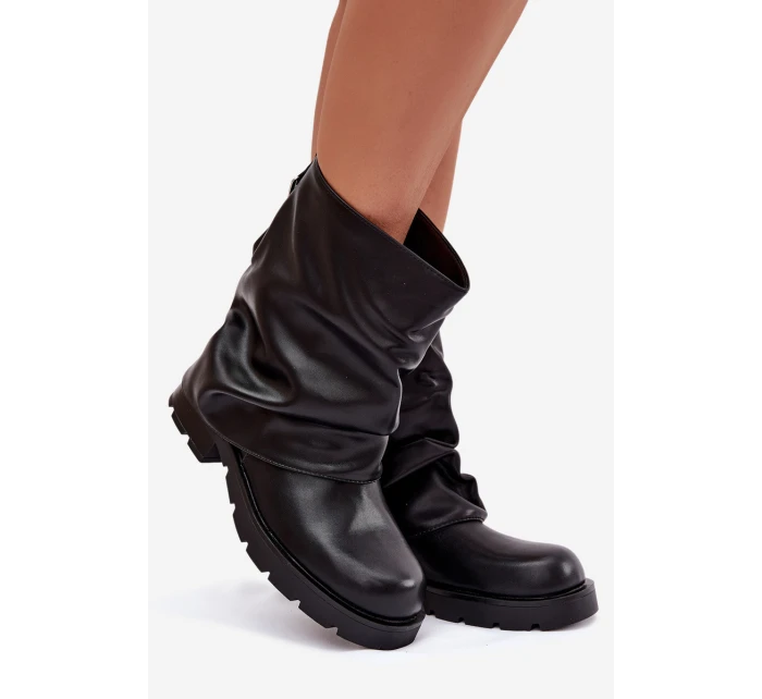 Zateplené dámské kotníkové boty s řaseným horním lemem černé Gracine Zateplené dámské kotníkové boty s řaseným horním lemem černé Gracine