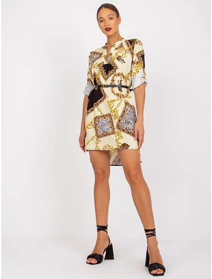 Sukienka DHJ SK  jasny żółty model 21110850 - FPrice