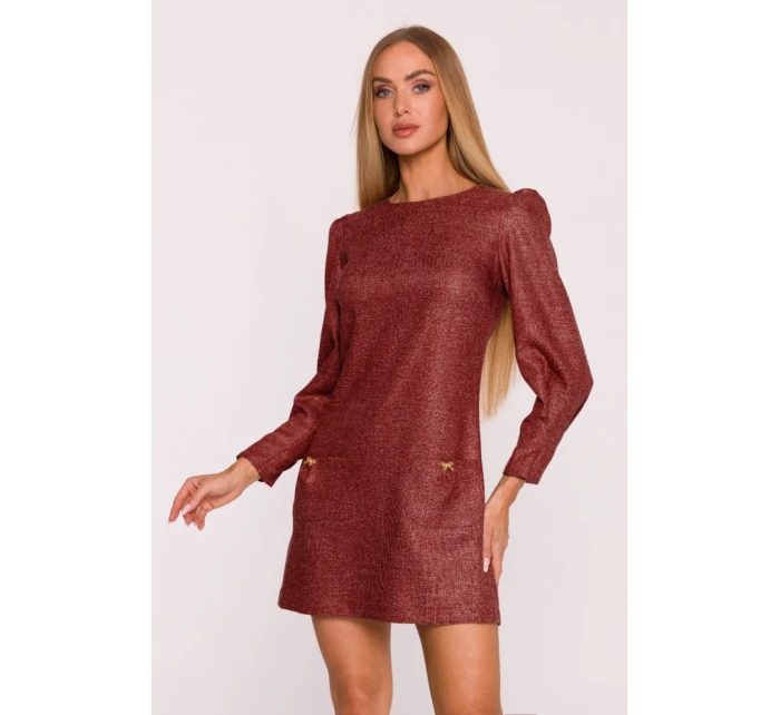 mini šaty bordó model 21295888 - Moe
