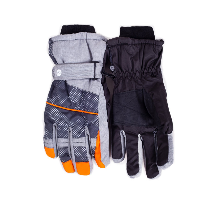 Yoclub Pánské zimní lyžařské rukavice REN-0278F-A150 Grey