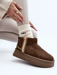 Platformové sněhule s tmavě zeleným vzorem Udra