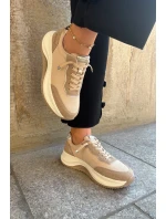 Dámské semišové tenisky na platformě Big Star HI-POLY SYSTEM – tmavě béžové