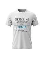 Pánské bavlněné tričko s potiskem - NEŘÍKEJ MI, JAK MÁM ŽÍT, JSEM LUMÍR - bílé