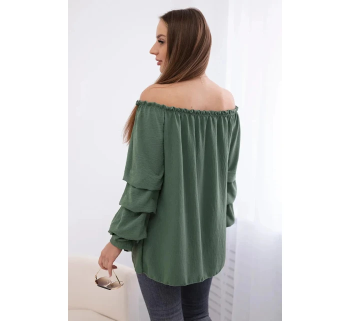 Španělská halenka model 22025176 khaki - Kesi