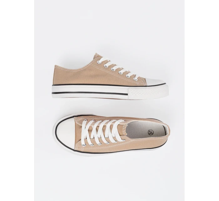 Komfortní tenisky hnědé dámské bez podpatku Komfortní tenisky hnědé dámské bez podpatku