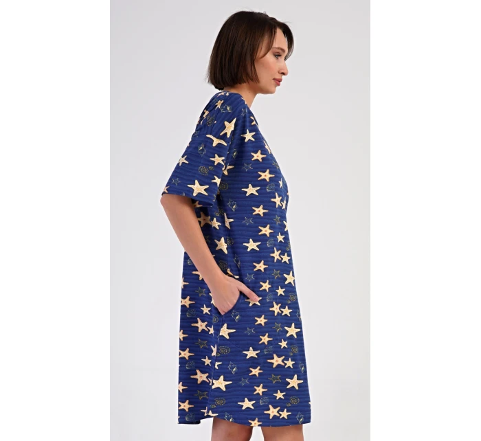 Dámské domácí šaty s tříčtvrtečním rukávem Hvězdy