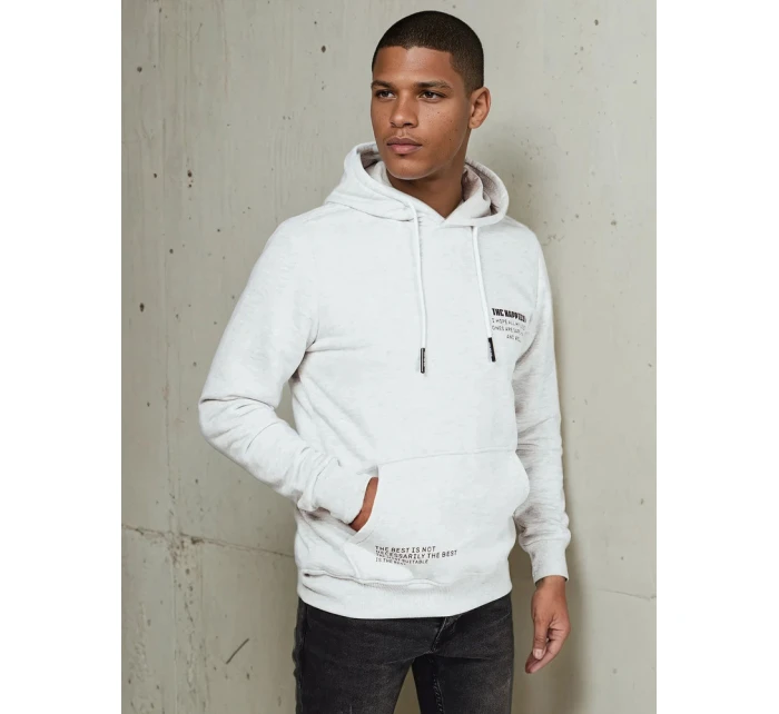 Pánská mikina s kapucí světle šedá Dstreet BX5690 Pánská mikina s kapucí světle šedá Dstreet BX5690