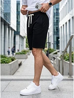 Pánské teplákové kraťasy se šňůrkou, černé, FashionStreet SX2625 Pánské teplákové kraťasy se šňůrkou, černé, FashionStreet SX2625