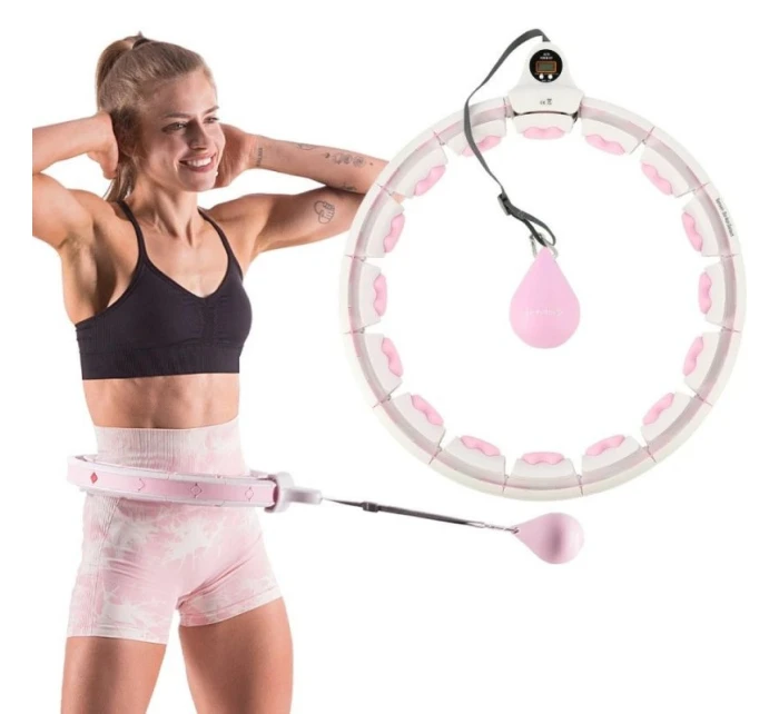 Obruč HMS HHW06 s výstupky, závažím a počítadlem růžová