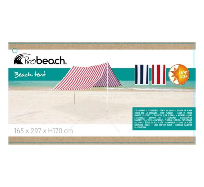 Slunečník s tyčemi 3X1,7M červený