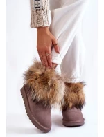 Dámské semišové sněhule s kožešinovou šedou model 21602003 - Boto Dámské semišové sněhule s kožešinovou šedou model 21602003 - Boto