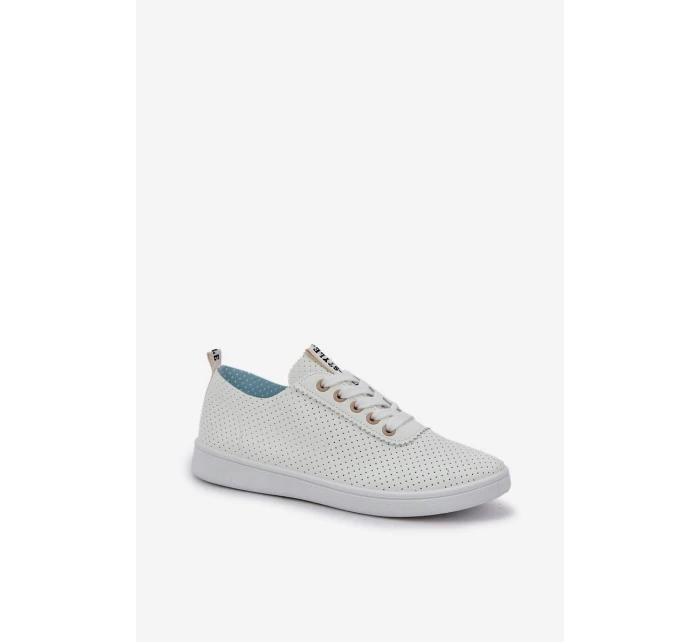 Dámské Ažurové Šněrovací Tenisky Světle Béžové model 21684935 - Boto Dámské Ažurové Šněrovací Tenisky Světle Béžové model 21684935 - Boto