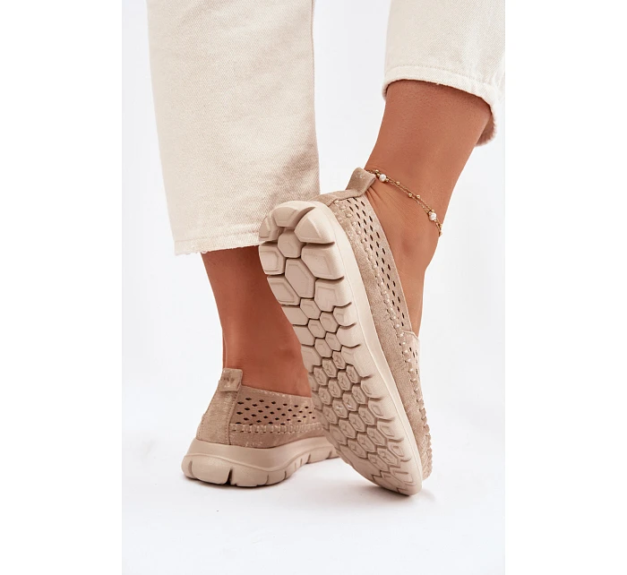 Otevřené lehké dámské mokasiny Sergio Leone MK099H zlaté